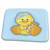 3dRose Cute Baby Duck with Teddy Bear Over Blue and White... - Bathroom Bath Rug Mats (rug-219153-1)