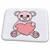3dRose Valentines Day Cute Pink Teddy Bear Holding Heart - Bathroom Bath Rug Mats (rug-15376-1)