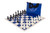 The House of Staunton Standard Chess Set Combination - Triple Weighted Regulation Pieces, Vinyl Chess Board and Standard Bag (Royal Blue)