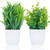 BigOtters 2PCS Indoor Artificial Plants, Faux Potted Plants Small Plants for Living Room Office Desk Shelf Bathroom Home