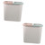 HOMSFOU 2pcs Sorting Trash Can Tiny Garbage Bin Kitchen Trash Can Recycle Trash Can Dual Compartment Bin Trash Bucket Office Decore Dual Trashcan Dust Bin Plastic White Recycle Bin Outdoor