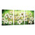 iKNOW FOTO 3 Panel Flower Canvas Wall Art White Lily Floral on Green Picture Painting Giclee Print Artwork Framed Bedroom Bathroom Decorations Ready to Hang Each Panel 12x16 Inches