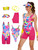 80s Workout Outfit Costumes for Women Halloween Leotard Jackets Couple Classic Cosplay Dress up Beach Suit M