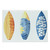 Ambesonne Surf Cutting Board, Ornate Colorful Surfboards Vocation Fun Water Sports Moving Waves Lifestyle, Decorative Tempered Glass Cutting and Serving Board, Large Size, Blue Orange Yellow