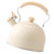 TIDTALEO Whistle Kettle Whistling Tea Kettle Stainless Steel Hot Water Kettle Boiling Tea Kettle Teapot Practical Tea Kettle Tea Kettle Stovetop Tea Pot Heating White Wood Water Boiler