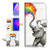 (for Samsung Note 9, Galaxy Note 9) Flip Wallet Case Cover & Screen Protector Bundle - A3957 Rainbow Elephant