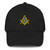 Masonic Hat, Freemason Square & Compass Embroidered Classic Dad Hat Black