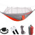 2 Person Camping Hammock with Mosquito Net Outdoor Strength Parachute Fabric Sleep Swing Portable Hanging Bed for Garden (Orange/Grey)
