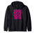 Wavy Checkered Hot Pink Checkerboard Pattern Zip Hoodie