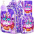 AGSDON 3PCS Backpack for Girls, 16" Little Kids Unicorn Cat Sequin Preschool Bookbag, Elementary School Backpacks and Lunch Box