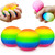 Rainbow Stress Balls (3-Pack) for Kids and Adults, 2.4" Squishy Ball Squeeze Toys | Colorful Squeeze Balls Fidget Toys for Kids Party Favors, Classroom Prizes | Stress Relief Dough Ball