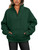 Trendy Queen Fleece Jackets Winter Clothes 2024 Half Zip Sweatshirts Quarter Zip Pullover Hoodies Womens Oversized Soft Sweaters Fall Y2K Darkgreen