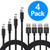 USB Type C Cable, Daker 4pack 1ft 3ft 6ft 10ft Braided Nylon USB-C to USB 3.0 Durability High Speed Powerline for Samsung Galaxy Note 8, S8, S8 Plus, Macbook, LG G6 V20 G5, Google Pixel, Nexus 6P 5X