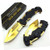 8.5" Gold Multi Tool Rescue Edc Open Folding Pocket Knife Outdoor Survival Hunting Knife for Camping by Survival Steel