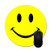 Smiley Face on Yellow Print Funny Mouse Pads