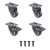 SungMi 4 Pack 2" Heavy Duty Caster Wheels Polyurethane PU Swivel Casters with 360 Degree Top Plate 440lb Total Capacity for Set of 4 (2 with Brakes& 2 Without) Screws Included SM-AMS-220011