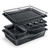 Granitestone Black 6 Pc Stackable Nonstick Bakeware Set With Oven Pans, Baking Sheet, Wire Rack - Complete Kitchen Baking Set, Oven/Dishwasher Safe, 100% Non Toxic