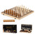Checkers Board Game Chess and Checkers Set Wooden 15 inch Folding Chess Sets for Kids ? Adults Portable Felted Interior Checkers Board Game with Storage for Travel 2