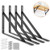 STARVAST 4 Pack Heavy Duty Shelf Brackets 9.8 x 6.3 inch, Floating Shelves Black Triangle Shelf Brackets, 90 Degree Angle Wall Mounted Shelf Supporter Corner Bracket (250x160mm)