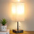 GGOYING Bedside Table Lamp, Pull Chain Bedroom Lamp with USB C+A Charging Ports, 2700K LED Bulb, Linen Lampshade, Nightstand Lamp for Living Room Bedroom Office