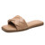 Athlefit Women's Braided Flat Sandals Square Open Toe Woven Slip On Slide Sandals Khaki Size 7.5