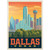 Dallas, Texas: Sunset Skyline, Vintage Poster - Premium 1000 Piece Jigsaw Puzzle for Adults