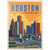 Houston, Texas: Skyline, Vintage Poster - Premium 1000 Piece Jigsaw Puzzle for Adults