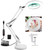 Magnifying Glass with Lihgt and Stand, Veemagni 8X Real Glass 2-in-1 Desk Lamp & Clamp, 3 Color Modes Stepless Dimmable, LED Lighted Magnifier with Light for Reading Crafts Repair Close Works - White