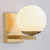 Popity home Mid Century Modern Wall Sconce, Gold Wall Lamp with Globe Frosted Glass Lampshade, Wall Light Fixture for Bedroom Living Room Bathroom Hallway Entryway Popity home Mid Century Modern Wall Sconce, Gold Wall Lamp with Globe Frosted Glass Lampshade, Wall Light Fixture for Bedroom Living Room Bathroom Hallway Entryway
