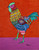Chicken Wall Art Print on Canvas Mexican Folk Art