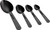 Fackelmann Measuring Spoons Set of 4 Plastic Black Approx. 9-13.5 cm.