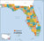 Florida Counties Map - Standard - 36" x 33.25" Paper