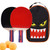 GBPOY Ping Pong Paddle ping Pong bat Ping Pong Paddle with Racket Set of 5 Table Tennis Two Loaded Table Tennis Rackets Table Tennis Paddle Set (Color : Red and Black, Size : Horizontal Shot)