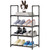 COAPUKT Small Shoe Rack,Stackable Shoe Stand Organizer Storage,Narrow Sturdy Shoe Shelf For Closet Entryway Hallway (4-Black)