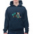 Gift for Longboarding Enthusiasts Man Rollersports Skateboarding Navy and Muticolor Unisex Hoodie