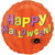 Anagram Happy Halloween Smiling Spider 18" Foil Balloon, Orange