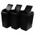 Fiazony 3-Pack Plastic Swing Lid Trash Can, 4.5 Gallon Garbage Can with Swing-top Lid, Black