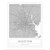 GREATBIGCANVAS Gray Minimal City Map of Houston Unframed Poster Print