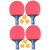 BESPORTBLE 4 Pcs Table Tennis Racket Set Rubber Table Tennis Racket Improved Ball Speed Racket Table Tennis Paddle with Balls -Pong Racket Penhold Pong Paddle pingpong Student Bamboo
