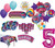 Trolls World Tour Party Supplies 5th Birthday 8 Guest Table Decorations and Poppy Balloon Bouquet