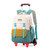Color-blocking Rolling Backpack for Girls School Elementary, School Bags Girls Backpacks with 6 Wheels, Green