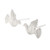 Dove Bird Stud Earrings Brushed Sterling Silver Handmade in USA