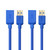 Cable Matters 2 Pack, SuperSpeed USB 3.0 Type A Male to Female Extension Cable in Blue 6 Feet