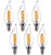BORT 4.5W Dimmable 450LM Warm White 2700K, C35 LED Candelabra Bulb, LED Filament Chandelier Decorative Candle Light Bulb, 50W Equivalent, E12 Base, Clear Glass (6 Pack)