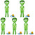 5 Sets PVC Inflatable Alien Toy Alien Inflate Halloween Inflatable Balloon Toy with Pump