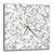 3dRose White Marble Design Wall Clock, 13 x 13