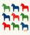 Anneko Swedish Dishcloth/Sponge Cloth Designs Made in Sweden Multicolor Dala Horse (1 Multicolor Dala Horse)
