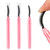 3 Pcs Silicone Lash Brush Eyelashes Definer with Dust Lid Eyelash Comb Mascara Eyelash Separator Eyebrow Brush Lash Separating Comb Brow Grooming Brush (Pink)