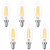 Kohree E12 LED Candelabra Bulb Chandelier Light Bulb 2700K Warm White, 4W, 40W Equivalent, C35 Incandescent Edison Candle Light Bulb, Pack of 6