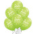 PMU 11 Inches Round Lime Green Birthday Sparkle Latex Balloon Pkg/12